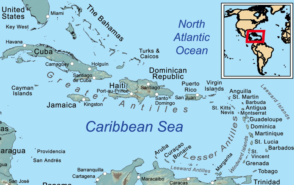 Map Caribbean